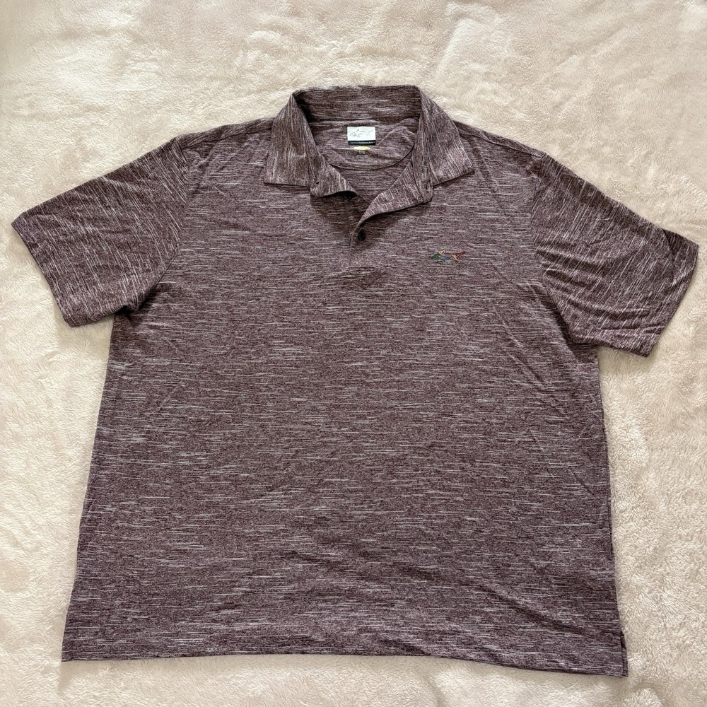 Greg Norman Golf Collection Play DRY Red Heather Polo Shirt EUC Men's Size Large